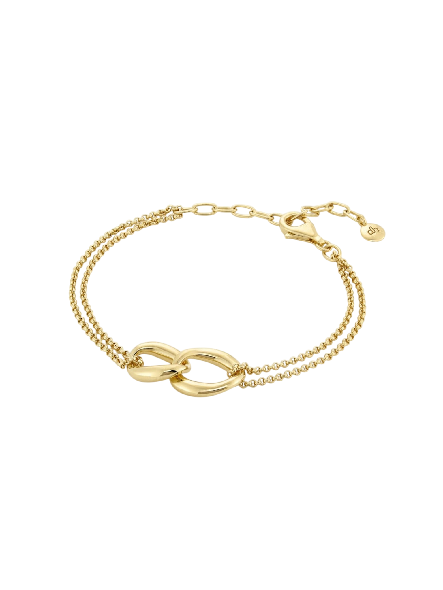 Gold wave double link bracelet